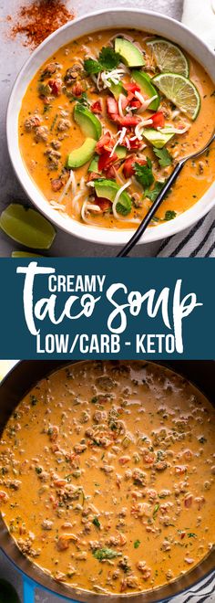 creamy taco soup with low carb and keto