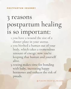 a poem with the words 3 reasons postpartum healing is so important