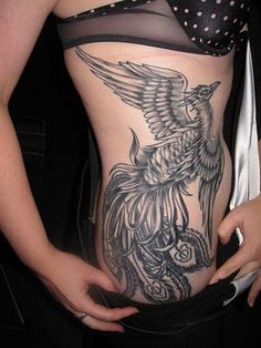 Girl Side Tattoos, Phoenix Tattoo Sleeve, Stammestattoo Designs, Side Tattoos