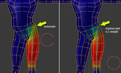 an image of the back and side view of a person's legs with different colored lines