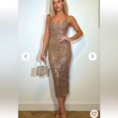 Brand New Dress. Ordered The Wrong Size, But It’s From A London Brand, Returning Fee Was Too Much, Hence Kept It And Posted It Here. No Lowballing. Size Uk 10. (Us 6) Gold Midi-length Holiday Dress, Glamorous Gold Midi Dress, Spring Elegant Sequin Dress With Sweetheart Neckline, Sweetheart Neckline Midi Dress For Dinner, Gold Spaghetti Strap Dress For Cocktail, Gold Cocktail Dress With Spaghetti Straps, Gold Spaghetti Strap Cocktail Dress, Gold Midi Dress With Sequins, Gold Summer Dress With Sweetheart Neckline