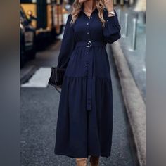 New, Never Worn Navy Blue Midi Dress, Beautiful Hijab, Blue Midi Dress, Colorful Dresses, Color Blue, Navy Blue, Midi Dress, Womens Sizes, Womens Dresses