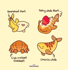 four different types of animals that are in the shape of donuts and other things