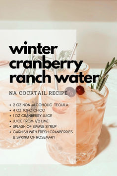 the recipe for winter cranberry ranch water