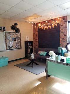 a living room filled with furniture and decor