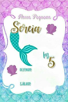 a mermaid themed birthday card with the words sereio on it and an image of a