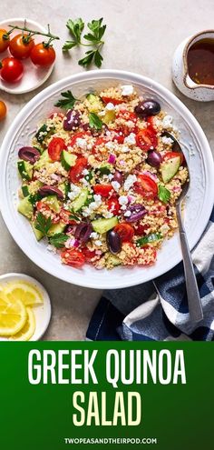 Greek Quinoa Salad Greek Quinoa, Recipes Greek, Salad Quinoa, Quinoa Recipes Healthy, Greek Quinoa Salad, Healthy Quinoa, Recipes Quinoa, Salad Healthy, Quinoa Salad Recipes