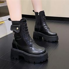 Shipping: Worldwide Express Shipping AvailableDelivery time: 7-15Days Fast ShippingReturns: Fast refund, 100% Money Back Guarantee.Brand Name: NKLSABoot Type: Modern BootsShaft Material: PUOutsole Material: RubberUpper Material: PUOrigin: Mainland ChinaCN: GuangdongSeason: WinterInsole Material: LatexHeel Type: Square heelLining Material: PUBoot Height: ANKLEItem Type: BootsFashion Element: Cross-tiedDepartment Name: AdultToe Shape: Round ToeHeel Height: Med (3cm-5cm)With Platforms: YesPlatform Ideal Closet, Boots Women Fashion, Lady Biker, Wedge Boots, New Woman, Leather Fashion, Fashion Boots, All Black Sneakers, Side Zip