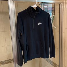 Never Worn Nike Tops Women, Nike Half Zip, Nike 1, Nike Black, Nike Tops, 1/4 Zip, Half Zip, Black Nikes, Zip Hoodie