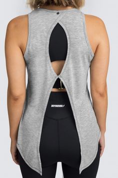 Tie-Back Tank - Grey Marl – DOYOUEVEN Fit Photoshoot