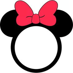 a minnie mouse head with a pink bow on it's head and black ears