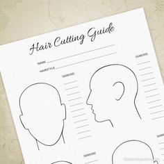 A Hair Cutting Guide Printable form is the perfect solution to documenting your latest haircuts.... Cosmetology Printables, Cosmetology Instructor, Barber Style, Anna Hair, Hair Cut Guide, Barbers Cut, Head Drawing, Color Balayage, Calendar Layout