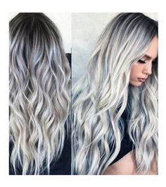 Silver Wigs, Blonde Waves, Long Curly Wig, Curly Hair Wig, Short Hair Wigs, Grey Hair Color, Long Wigs, Medium Hair Cuts, Ash Blonde