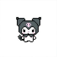 the pixel art is very cute and it looks like an animal with big ears on its head