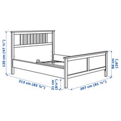 the measurements for a bed frame and headboard