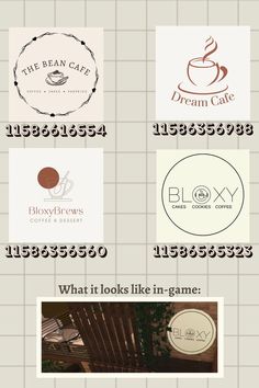 some logos for coffee shops and restaurants are shown in this graphic design guide, which shows the