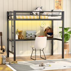 PRICES MAY VARY. 【Bearing Capacity】: Adopt a square frame structure stronger to make the loft bed frame more stable, the maximum bearing capacity can reach 400 pounds. The capacity of the desk is 150lb. 【Desk and Power】The metal loft bed has a desk for work or reading. With a power supply, you can power your phone or laptop. 【Led Light】The metal bed has led lights that can be turned on by remote control, providing a welcoming atmosphere in your bedroom 【Noiseless and Easy Assembly 】We understand Built In Desk And Shelves, Desk And Shelves, Full Loft Bed, Full Size Loft Bed, Trundle Bed With Storage, Corner Storage Shelves, Loft Bed With Desk, Loft Bed Frame, Bed With Desk