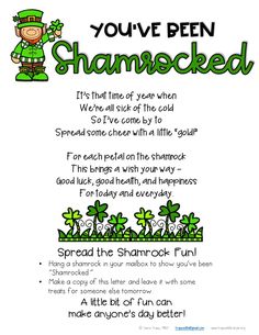 the poem you've been shamrocked for st patrick's day