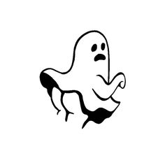 a black and white drawing of a ghost