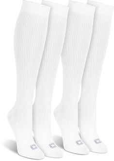 PRICES MAY VARY. FEEL BETTER with soft and comfortable over-the-calf compression socks. Light compression (8-15 mmhg) helps to improve swelling in the leg, venous insufficiency, cold extremities, and Restless Leg Syndrome. AVOID DANGER with moisture management, wicking synthetic fibers that regulate temperature and keep feet warm to aid blood flow and circulation. Wear during or even after your workout to improve performance and recovery. EASY ON soft nylon stretch construction creates a sock th White Stretch Breathable Socks, Fitted White Breathable Knee-high Socks, White Breathable Fitted Knee-high Socks, Fitted Breathable White Knee-high Socks, Comfortable Breathable Knee-high Socks, Breathable Comfortable Knee-high Socks, Nursing Socks Compression, Compression Knee-high Socks In White, White Compression Knee-high Socks