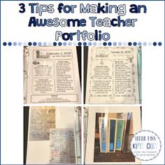 three tips for making an awesome teacher's profile book with pictures of books on them