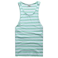 Cotton Striped Tank Top - Zorket Summer Striped Cotton Vest, Casual Green Vest For The Beach, Casual Green Vest For Beach, Green Beach Vest For Spring, Men Store, Striped Tank Top, Striped Tank, Mens Vest, Athletic Tank Tops