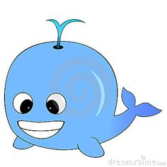 a blue whale with big eyes and a smile