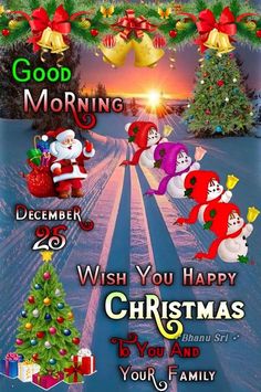 merry christmas and happy new year greetings for the family with santa claus, snowman,