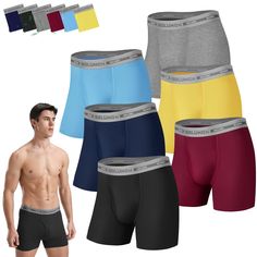 PRICES MAY VARY. 【QUALITY FABRIC】Men's boxer briefs are made of 95% rayon made from bamboo & 5% spandex. Upgrade fabric is 3 times softer than normal cotton, which is moisture-wicking, durable, lightweight and no fade. Features Cool Comfort technology, making the underwear cool against the skin and silky to the touch. Spandex provides extra stretch for the ultimate comfort experience. 【3D FLY POUCH】Designed with an ergonomic 3D U-shaped pouch and functional open fly for a supportive fit, IGOLUMO Boxers For Men, Boxer For Men, Tag Design, Boxer Briefs, Moisture Wicking Fabric, 6 Pack, Moisture Wicking, Breathable Fabric, Binding