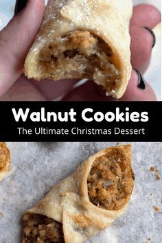 the ultimate christmas dessert is made with walnut cookies and filled with fillings, it's easy to make at home