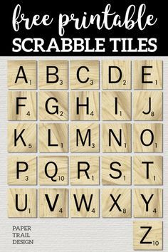 the free printable scrabble tiles for children's letters, numbers and shapes