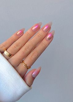 Pink Metallic Nails, Cute Spring Nails, Grunge Nails, Minimal Nails, Cute Summer Nails, Long Square Acrylic Nails, Metallic Nails, Pink Metallic, Nails 2024