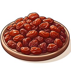 a bowl filled with red beans on top of a table