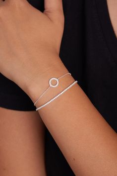 Combining stunning elegance with simplicity, the Tiny Circle Bracelet is the perfect choice to complement your style on your wedding day and in everyday life. Its minimalist design allows it to easily match any outfit, and its lightweight structure ensures comfortable wear throughout the day. Our bracelets are designed to be adjustable approx. 1 inches, so everyone can feel comfy and confident.  For example: if you order 6 inches, you will be able to use your braceelt up to 7 inches. Thank you for supporting our small shop! Handmade in our small workshop, We truly appreciate you choosing to shop small! Sending love! Lightweight Structure, Bracelet Tennis, Circle Bracelet, Bracelet Minimalist, Bracelet Wedding, Jewelry Bridesmaid, Wedding Jewelry Bracelets, Tennis Bracelet, On Your Wedding Day