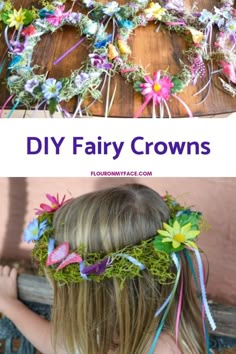 How to make a DIY Fairy Crown for a little girls Woodland Fairy Themed Birthday Party Diy Fairy Crown, Fairy Crowns Diy, Woodland Fairy Crown, Fairy Themed Birthday, Fairy Crowns