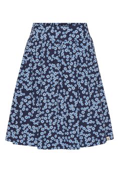 Svala is sewn in a delicious GOTS certified poplin made from 100% organic cotton. The skirt has a wide waistband (approx. 7 cm) with elastic at the back for a great fit. The style is feminine-bohemian with a wide skirt and hidden pockets in the side seam. It can be worn with a t-shirt in summer and a warm knit in winter. Certified GOTS organic by CERES - CERES-0367  Fabric composition - 100% organic cotton Wash at 40 degrees max. We recommend 30 degrees fine wash. Cotton Midi Skirt With Floral Print, Floral Print Cotton Midi Skirt, Cotton Floral Print Skirt, Floral Print Cotton Skirt, Blue Cotton Bottoms With Pleated Waist, Cotton Floral Print Full Skirt, Relaxed Cotton Floral Print Skirt, Fitted Cotton Skirt With Pleated Waist, Cotton Floral Print Relaxed Skirt