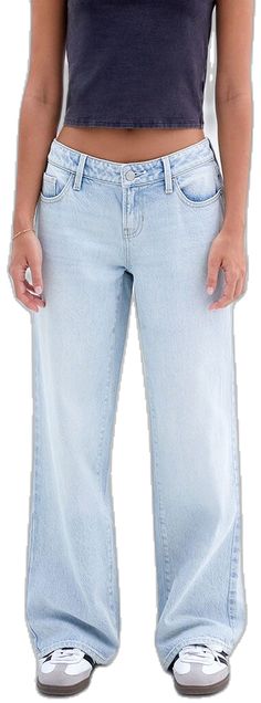 Raelynn Washed Low Rise Jeans Edikted, Pacsun Eco Medium Blue Low Rise Baggy Jeans, Cheap Low-rise Denim Bottoms, Cheap Low-rise Women's Jeans, Low Rise Jean, Pacsun Eco Light Blue '90s Boyfriend Jeans, Preppy Outfits For School, Pacsun Jeans, Girlfriend Jeans