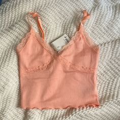 This Top Is Brand New Never Worn From H&M. -Smoke Free Home - Pet Free H&m Pink Sleeveless Top, H&m Spring Cami Tops, H&m Pink Summer Tops, Summer Pink H&m Tops, H&m Sleeveless Crop Top For Spring, H&m Trendy Spring Tank Top, Trendy H&m Tank Top For Spring, Trendy H&m Spring Tank Top, Fur Outfit