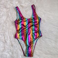 Women's Shiny Bodysuit Size Small Brand New 80s Activewear, American Indian Girl, My Little Pony Rarity, Sheer Mesh Dress, Lion Costume, Beetlejuice Halloween, Chiffon Kimono, Steampunk Corset, Black Tank