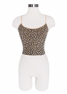 Trendy Medium Support Seamless Tank Top, High Stretch Seamless Cami Tank Top, Trendy Sleeveless Seamless Tank Top, Summer Medium Support Seamless Camisole, Seamless Medium Support Camisole For Summer, Fitted Leopard Print Cami Tank Top, Summer Stretch Seamless Tank Top, Summer Stretch Camisole With Seamless Design, Stretch Seamless Tank Top For Summer