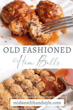 an image of old fashioned ham balls with sauce