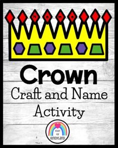 the crown craft and name activity is shown on a wooden background with text that reads crown craft and name activity