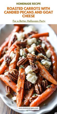 roasted carrots with candied pecans and goat cheese