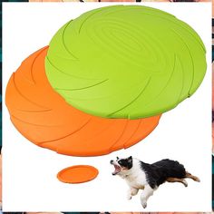 PrimePets 2 Pack 7 Inch Dog Frisbees, Dog Flying Disc, Durable Dog Toys, Nature Rubber Floating Flying Saucer for Water Pool Dog Water Toys, Dog Boredom, Dog Toy Basket, Durable Dog Toys, Water Pool