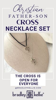 the cross is open for everyone at bradleyhill kelle's father - son necklace set