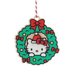 Hello Kitty Wreath Ornament Hello Kitty Wreath, Gift Tag Ornaments, Snowbabies Ornaments, Tag Ornaments, Harry Potter Pets, Christmas In The City, National Lampoons Christmas, Disney Traditions, Lampoon's Christmas Vacation