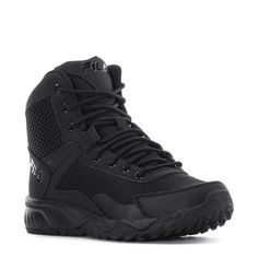 Don’t sacrifice comfort for performance and protection with the Fila Chastizer Women's Tactical Work Boots. The boot upper is constructed with leather and mesh for lasting durability, and the Fila footbed is specially designed for shock absorption and added comfort. A durable rubber sole completes this tactical boot, perfect for fulfilling work in every industry. Ankle support. Durable leather and mesh uppers. Fila Footbed with EVA sole designed for shock absorption & comfort. Shaft measures app White Kicks, Wide Width Shoes, Tactical Boots, Ankle Support, Backpack Sport, Eva Sole, Outdoor Shoes, Shoe Care, Work Boots