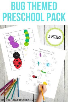 the bug themed preschool pack is filled with free printables and activities to practice letter recognition