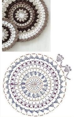 crocheted doily patterns for rugs and tablecloths, including the circular design