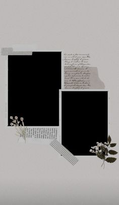 some black and white papers with flowers on them